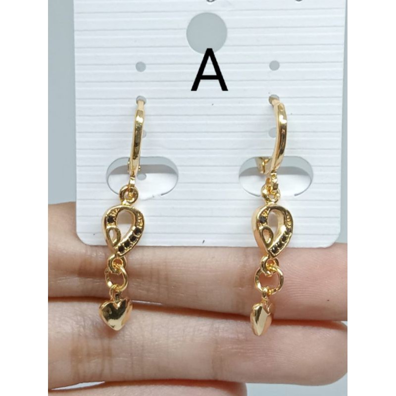 RJJ11. Anting xuping wanita lapis emas dgn mata zircon