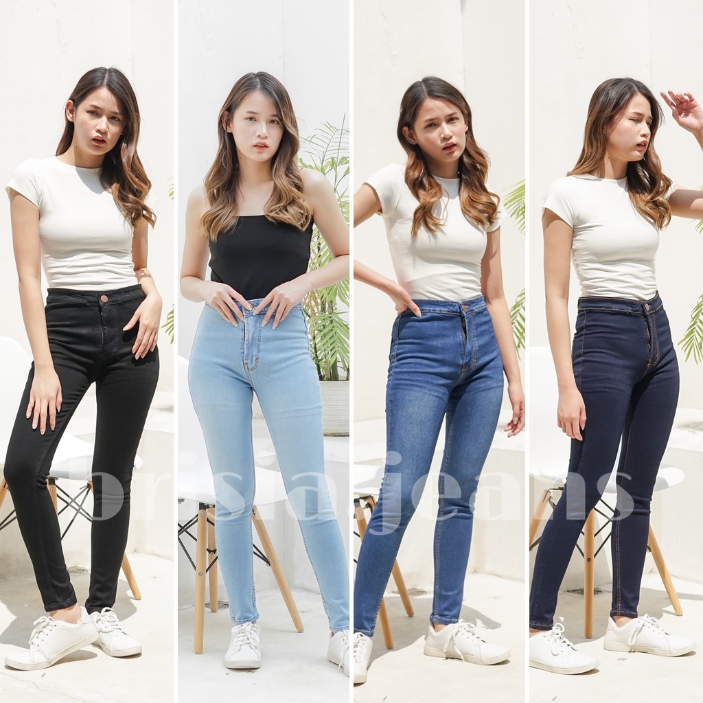 [SIZE 27-38] NAYEON Highwaist Jeans Skinny Polos Bigsize / Celana Panjang Jeans Wanita