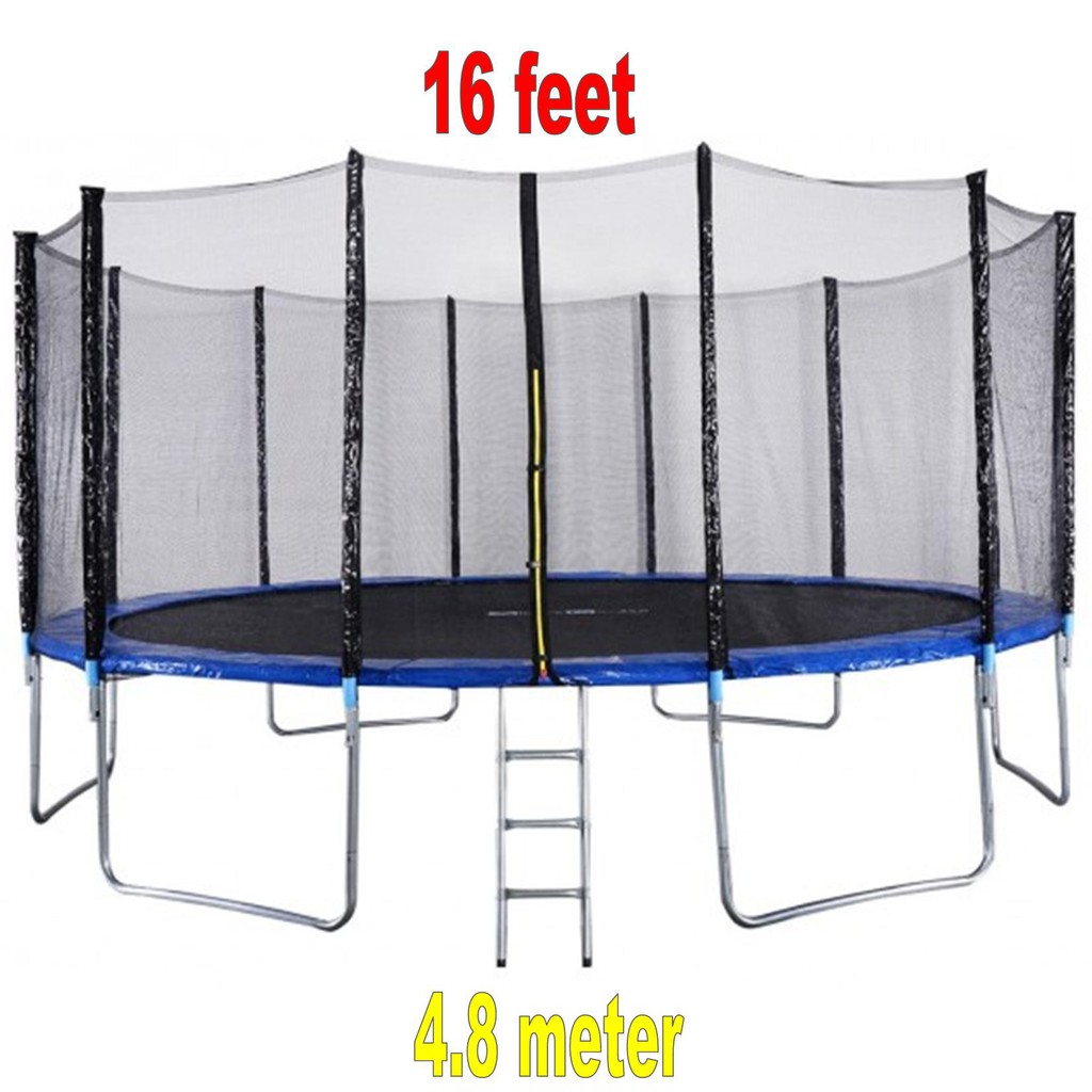 trampolin bulat round trampoline 16 feet ft dewasa anak diameter 4.8 meter 16feet 16ft besar big ori