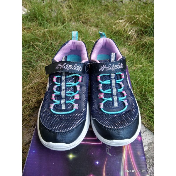 Sepatu Skechers Anak Perempuan || Preloved || SKECHERS ORIGINAL || S Lights Navy/Multi