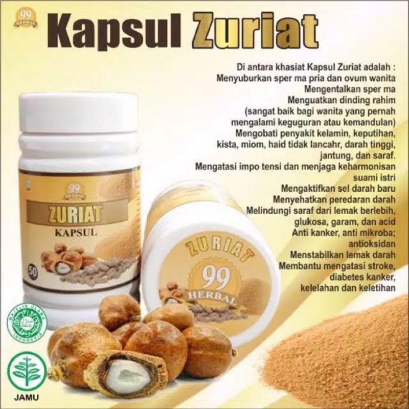 Kapsul Zuriat Herbal 99 isi 50 Capsule Djuriat Juriat Herbal Original botol