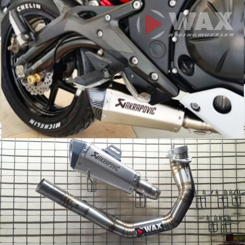 KNALPOT AKRAPOVIC IMPORT FOR KAWASAKI ER6 ER6N ER6F FULL SYSTEM
