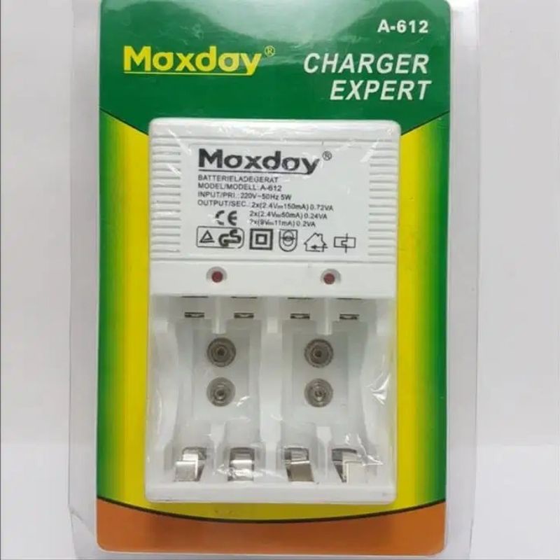 Charger Baterai Maxday 612 Alat Cas Baterai AA AAA 9V Maxday 612