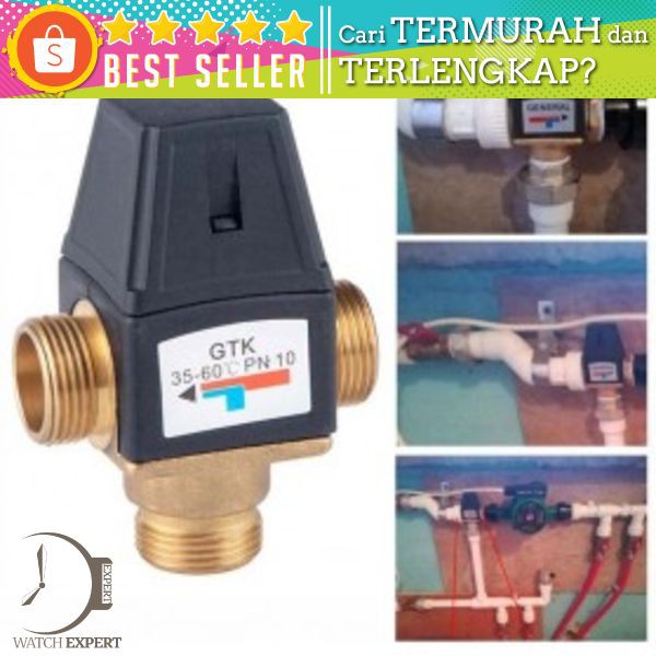 Thermostatic Mixing Valve Solar Water Heater 3-Way Male Thread - GENERAL DN20 Hitam