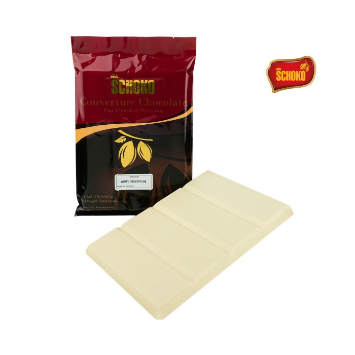 

ORIGINAL MURAH SCHOKO White Chocolate Couverture Block - 1 Kg / Coklat Kovertur