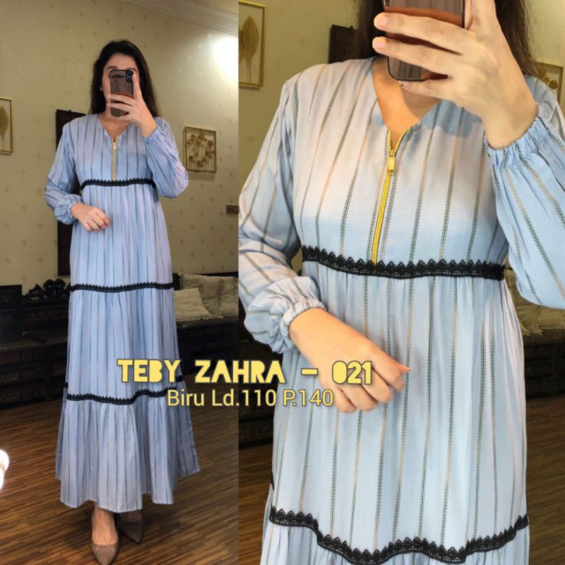 TEBY DASTER ARAB ZAHRA FLOWER RAINBOW SERIES RAYON VISCOSE ALL SIZE ORI-BIRU 021