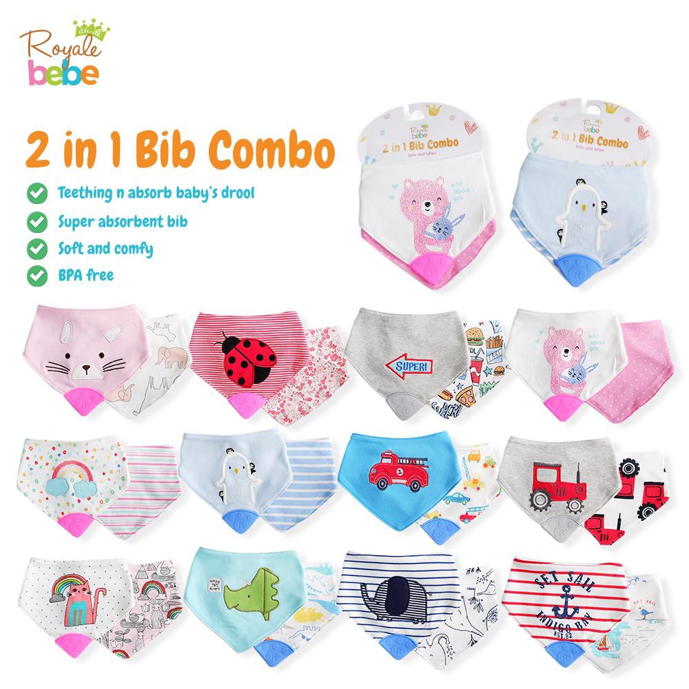 ROYALE BEBE 2IN1 BIB COMBO BITE N WIPE / ROYALE BEBE / BIB