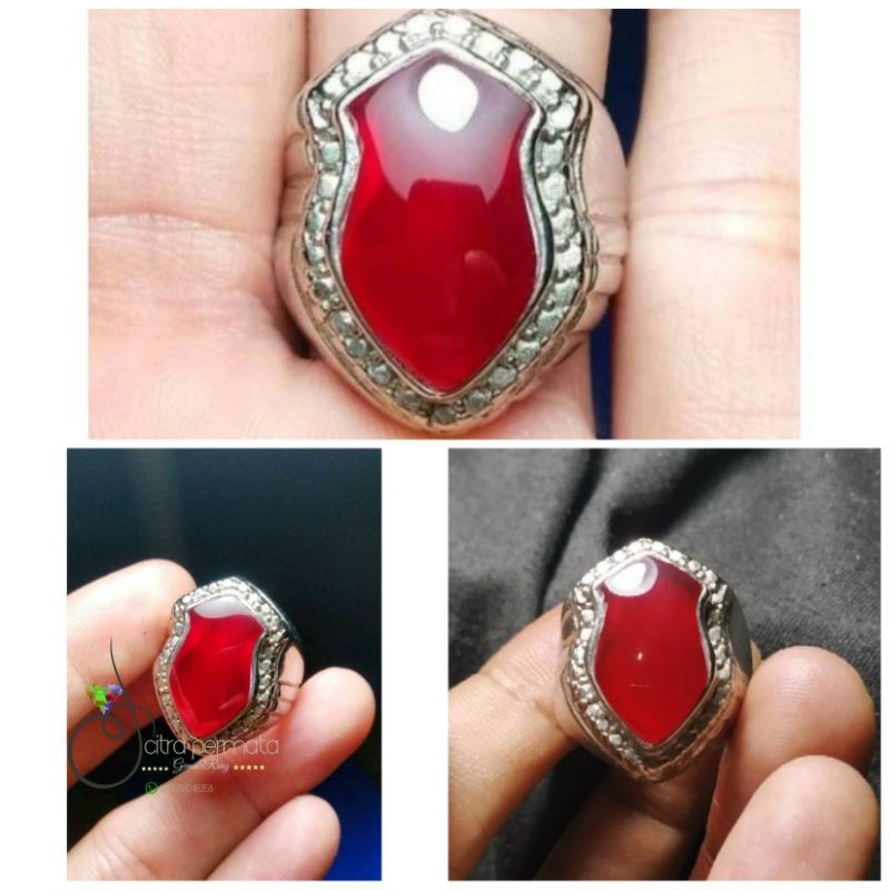 Batu Akik Red Baron Cincin Terompah Nabi
