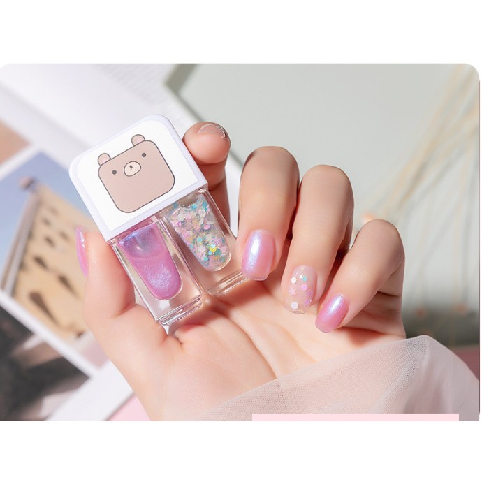 2IN1 kutek Korea Lucu 2 Warna  Nail polish Peel off