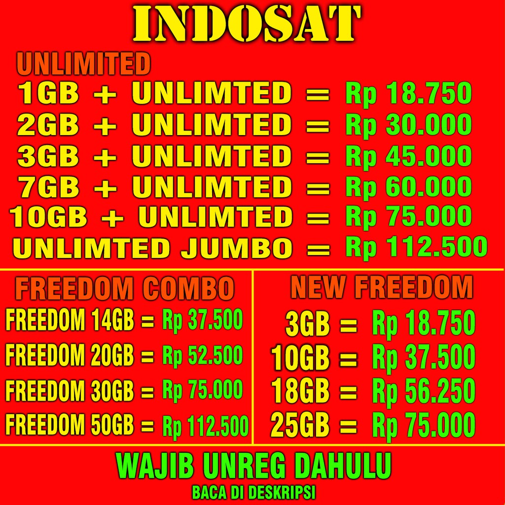 Paket Data Indosat Diskon 25 Unlimited Kouta Indosat Freedom Internet Freedom Combo Termurah Shopee Indonesia