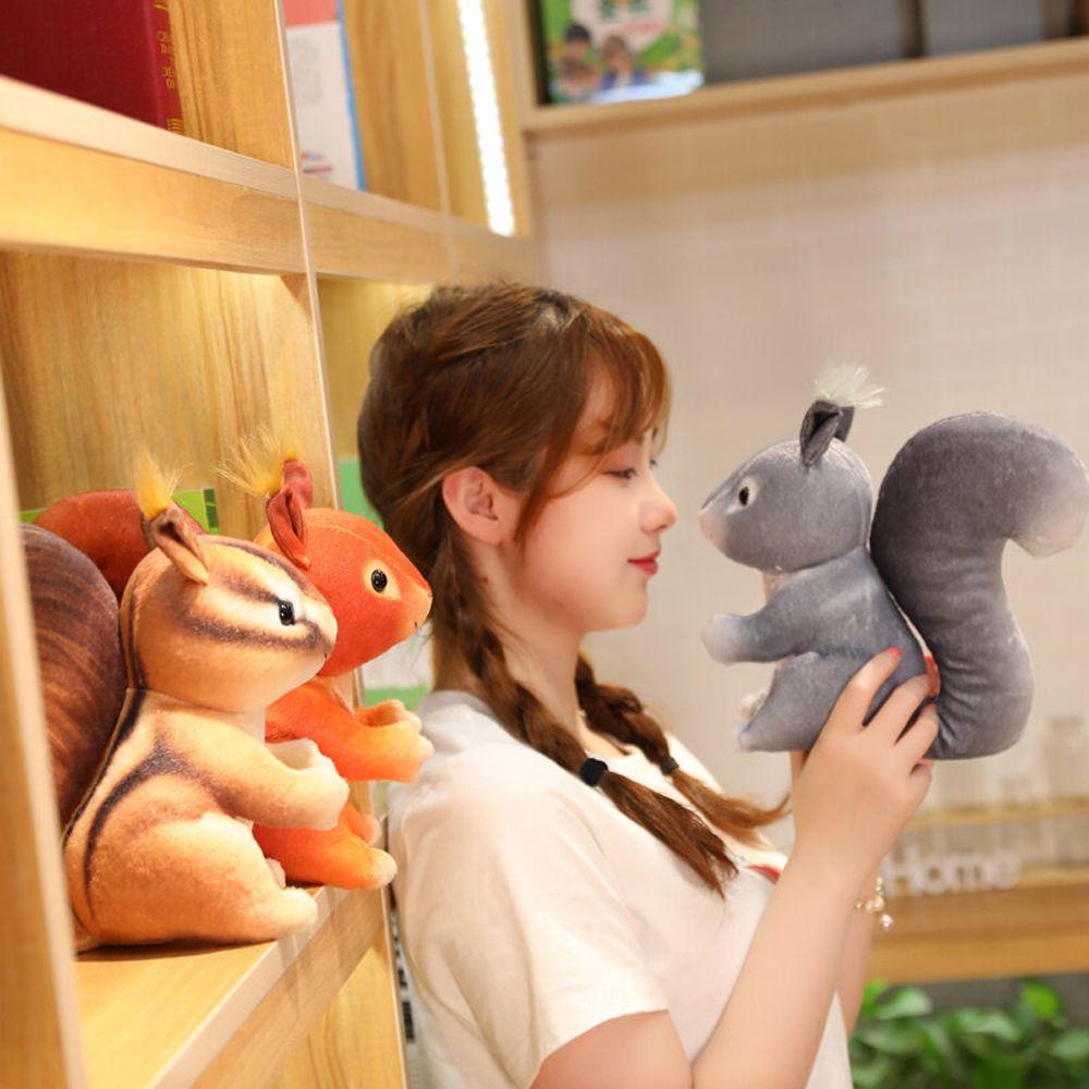 Lanfy Tupai Mainan Mewah Mainan Anak 25 cm Kartun Boneka Hewan Menemani Mainan Mainan Lembut Boneka Tupai