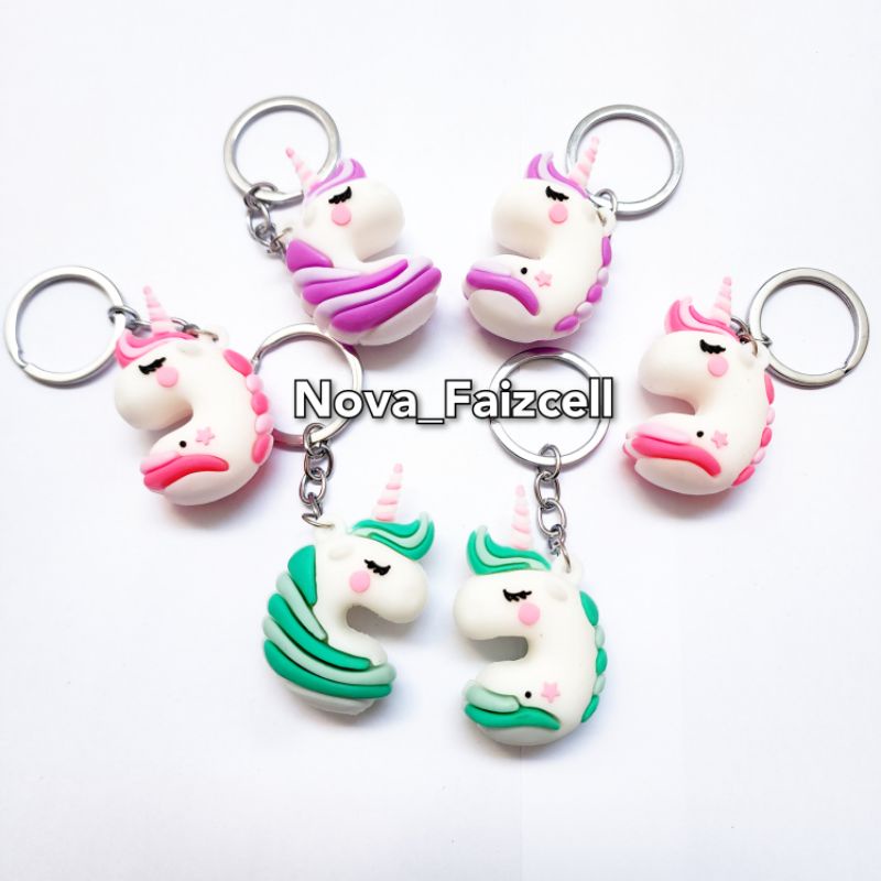 Ganci / Gantungan Kunci / Key Chain Kepala Unicorn Putih