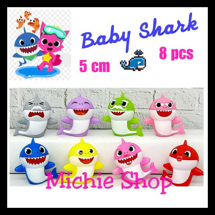 Jual Figure Baby Shark Pink Fong (Set 8) / Topper Kue | Shopee Indonesia