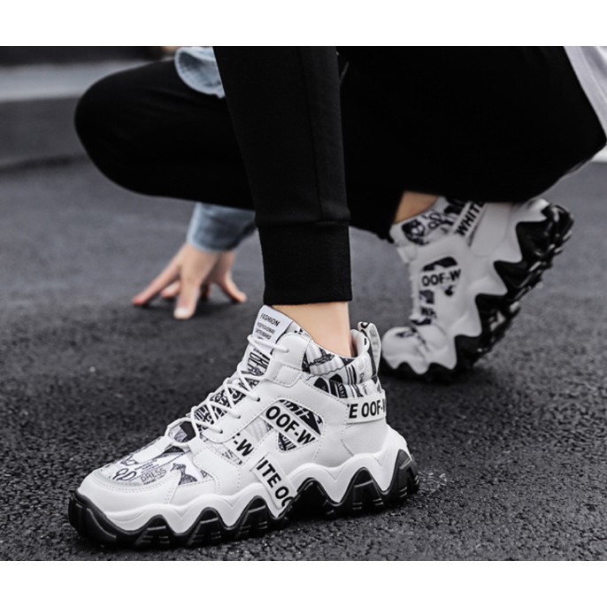 TBIG Sepatu Pria Import TEOFFSUPER Sepatu Fashion High Top Kekinian Trendy Kasual Model Ankle Boot