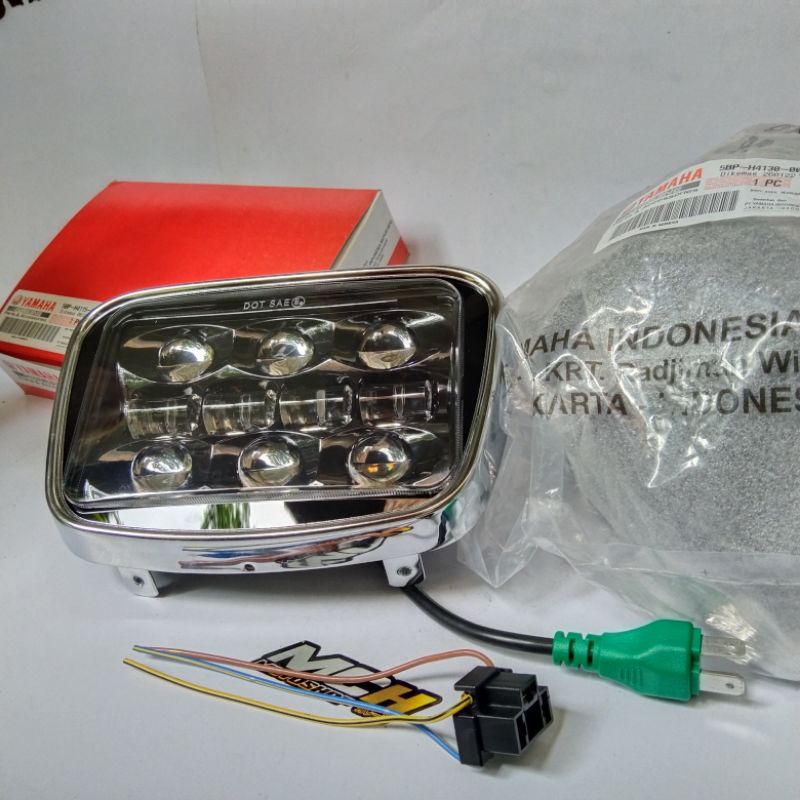 Lampu depan Daymaker Oval Rx King || Batok+Ring Original Yamaha Free Socket H4/HS1-3