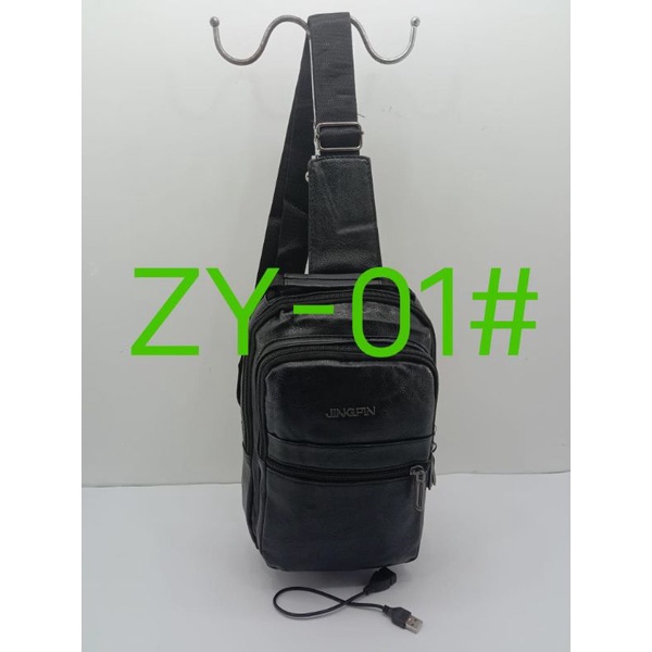 Slingbag/ Waistbag/ Tas punggung pria kulit import ZY 01