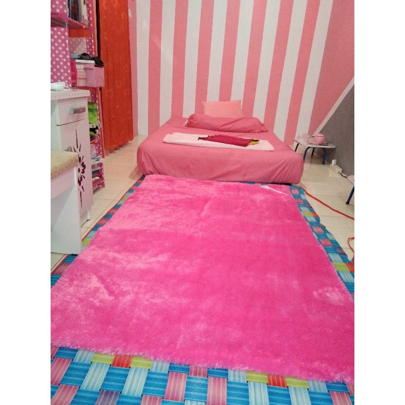Karpet Bulu Rasfur 200 x 150 Tebal 3 cm Untuk Ambal Meja Tamu Dekorasi Kamar Tidur Bahan Busa Polyfo