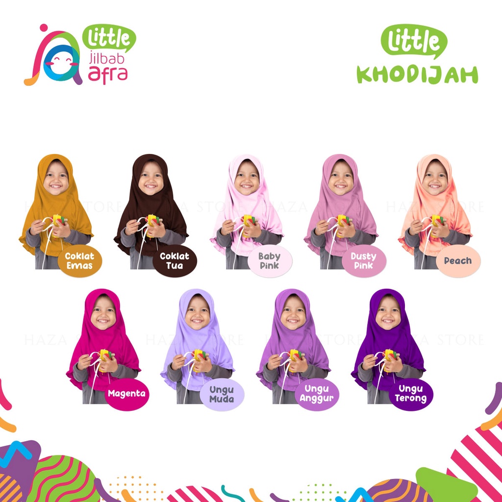 Jilbab Instan Anak Little Khodijah - Little Jilbab Arfa - Bahan Kaos, Adem &amp; Lembut - Part 3