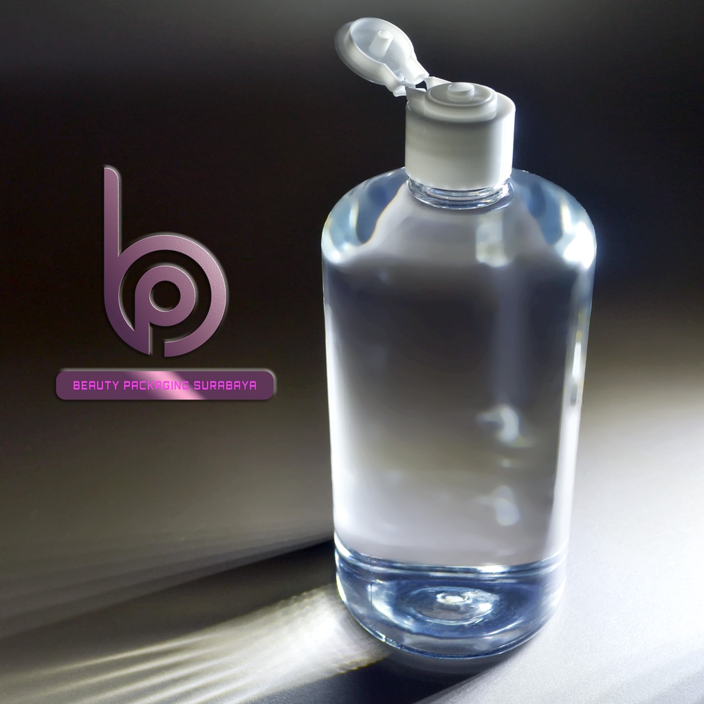 Botol Plastik PET 500ml BR neck 24mm Bening Tutup Fliptop Jamur