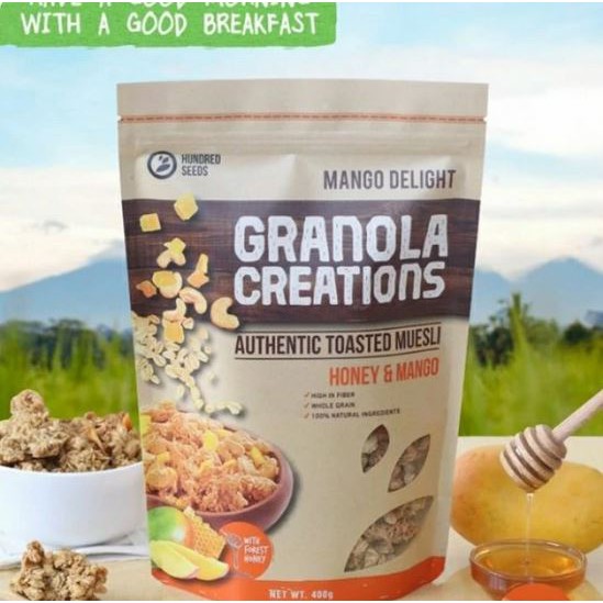 

Granola creation honey mango-cinnamon& raisin-tropical fruit 400gr - Honey Mango