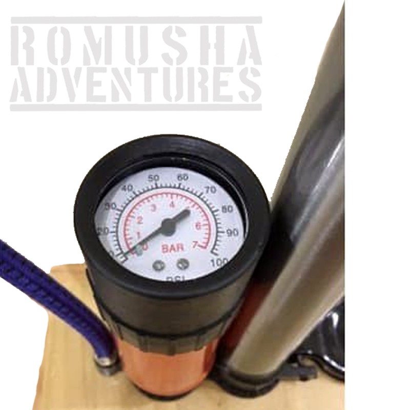 Pompa Sepeda Angin Hand Pump Tabung Meter Stainless Stell