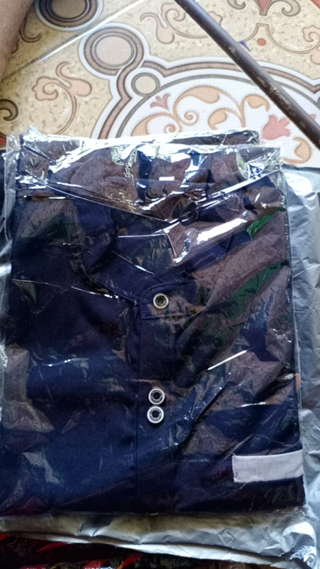 Murah Batik Kemeja Hem Pria Motif Prada Kombinasi Merah Baju Kantor Seragam