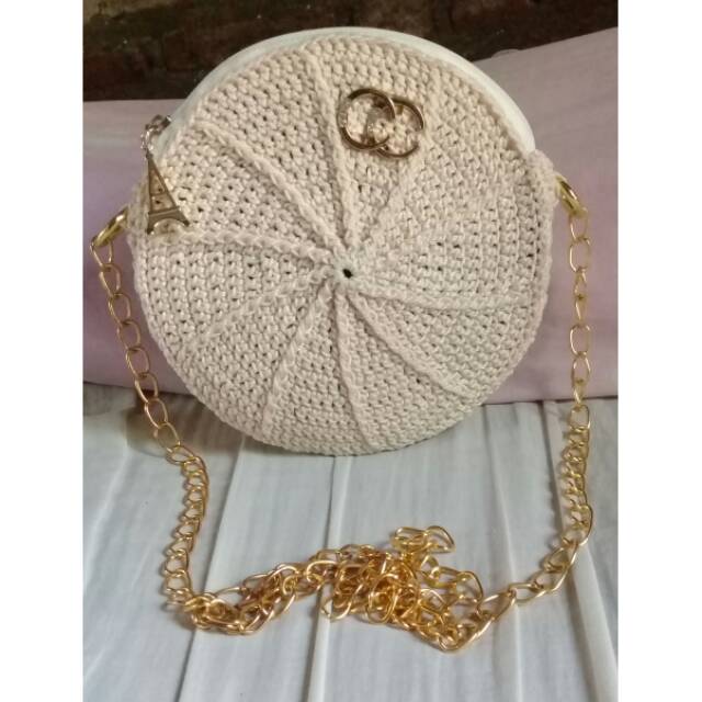 Tas rajut bulat benang nilon