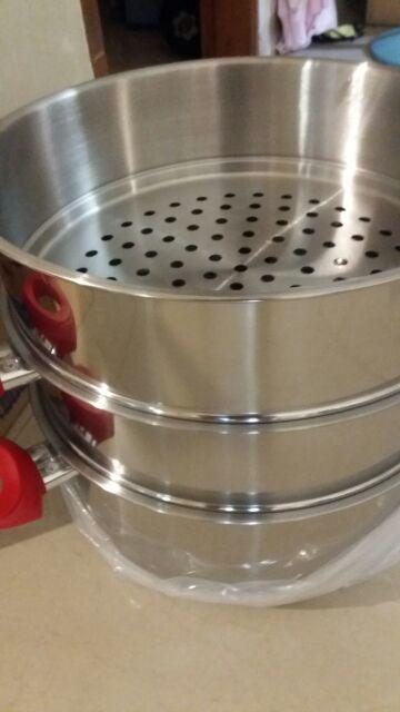 Khusus Gojek Panci Steamer Supra / Panci Serba Guna Sarangan Supra Stainless Tebal Susun 3 (32cm)