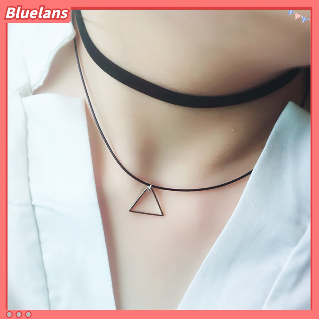 Bluelans Kalung Choker Bahan Lace Velvet Motif Bunga Gaya Vintage Untuk Wanita