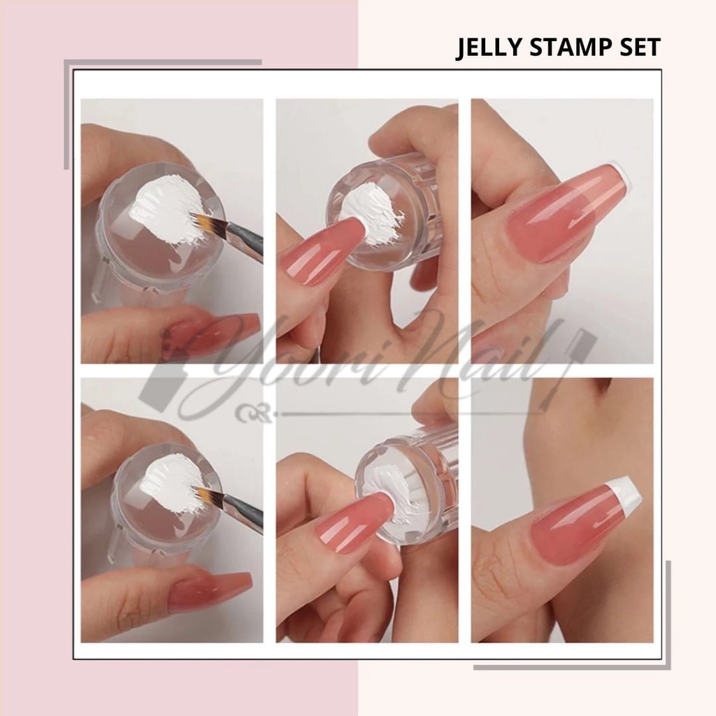 Pure jelly stamp set jelly stamping nail art stamper scraper silicon jelly