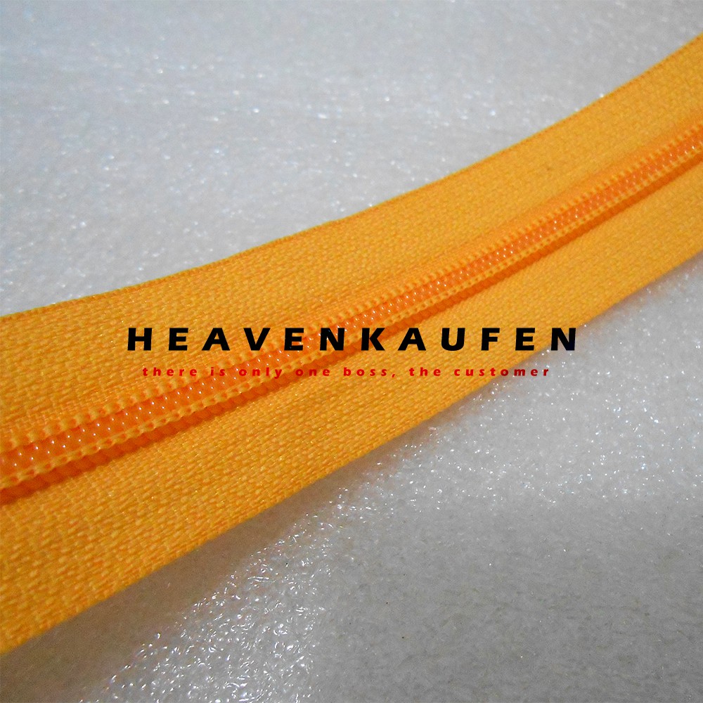 Resleting Zipper YKK No 5 Warna Orange Muda Meteran