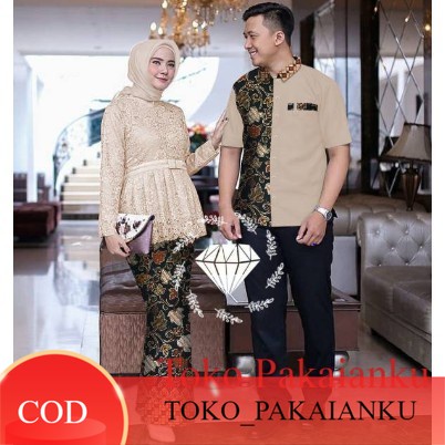 Baju Couple Muslim Suami Istri / Baju Batik Kapelan Murah Terbaru 2022 / Gamis Sepasang Batik Couple Maxi Gamis Sherina Kondangan