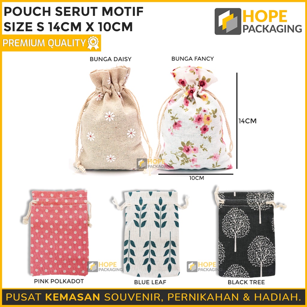 Travel Pouch Serut Motif / Aksesoris Pouch Wedding / Pouch Serut / Souvenir Garpu Sendok / Travel Po