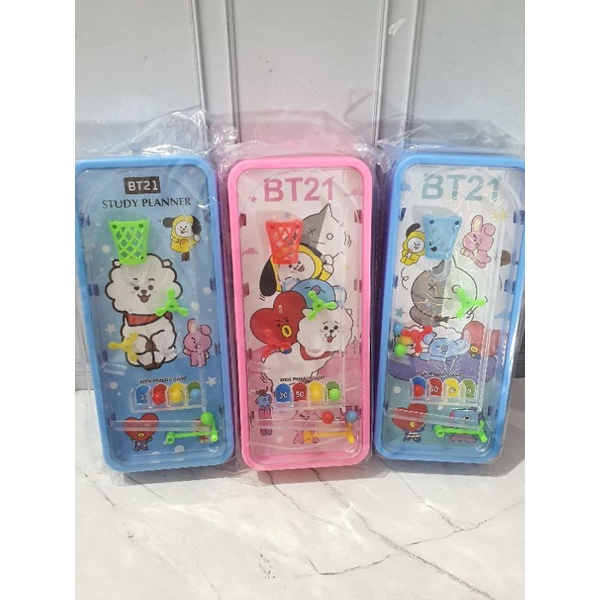 kotak pensil ada GAME PINBALL + DUDUKAN BUKU untuk MEMBACA/PENSIL CASE PLASTIK-BTS pinball biasa