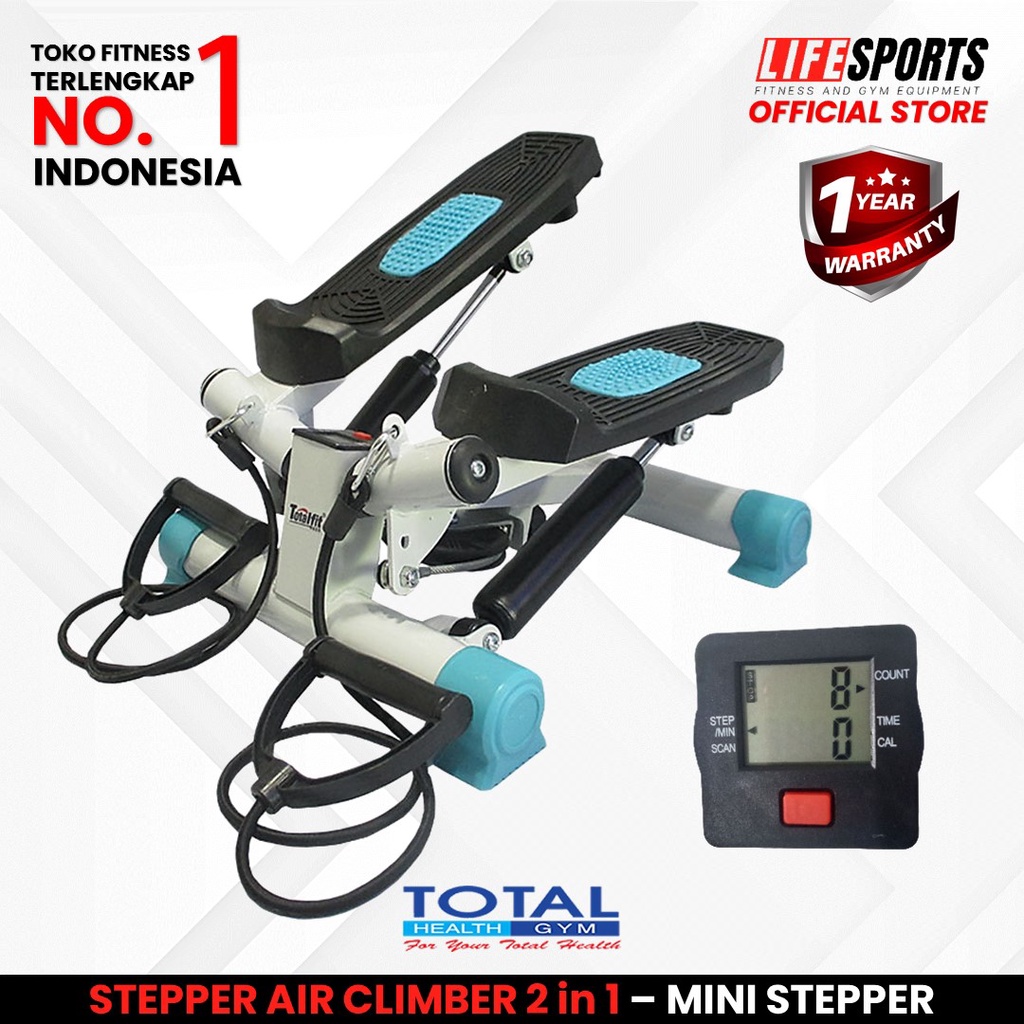 TOTAL HEALTH GYM - New Alat Olahraga Fitness Mini Stepper Air Climber 2 in 1 Sport