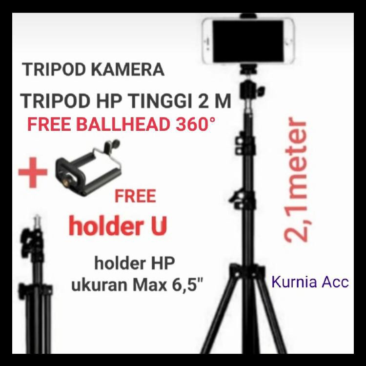 Tripod Hp Dan Kamera 2 Meter / Tripod 2 Meter / Tripod Kamera + Holder Kode 1252