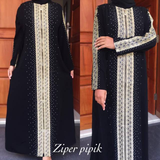 gamis ziper pipik