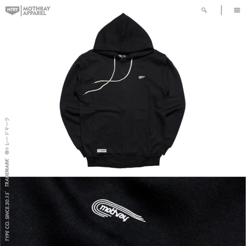 ZIPPER HITAM MOTHRAY - LOGO MOTHRAY