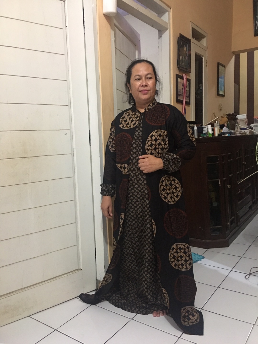 Gamis Batik Modern Murah Katun Halus Kombinasi Truntum, Ori Batik Aksara Pekalongan Big Size Jumbo