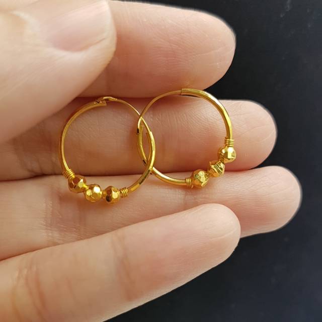 Anting emas asli kadar 700 & 875 model jipsi