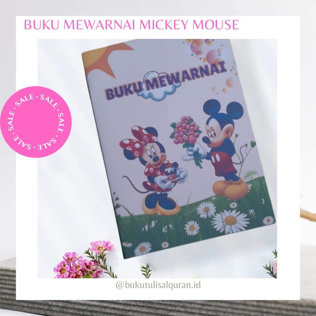 

Buku Mewarnai Untuk Anak-Anak/PAUD/TK/Balita Ukuran Buku A5 Tema Mickey Mouse
