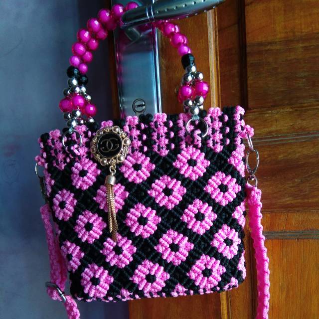 Tas tali kur motif bunga