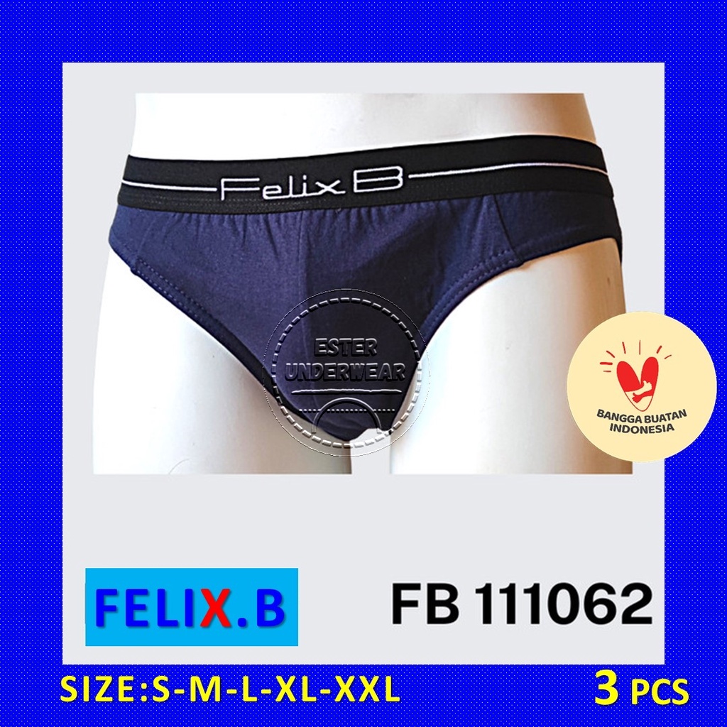 CELANA DALAM PRIA FELIX.B FB 111062 ISI 3 PCS | BAHAN KATUN