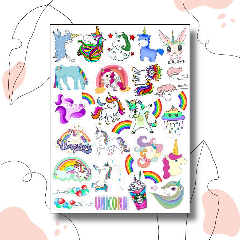

Sticker Tumbler, Laptop, Case HP, Notebook Unik & Lucu Unicorn