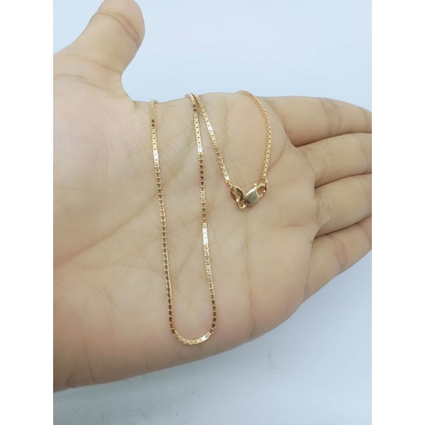 KALUNG SILVER 925 LAPIS EMAS ASLI - KALUNG MODEL ITALI KACA - PERHIASAN FASHION WANITA PERAK 925 ASLI