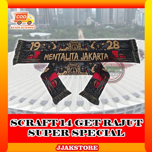 Syal Persija Jakarta Syal Jakmania Jakangel Persija The Jakmania Rajut Scraft Scarf Persija Jakarta 