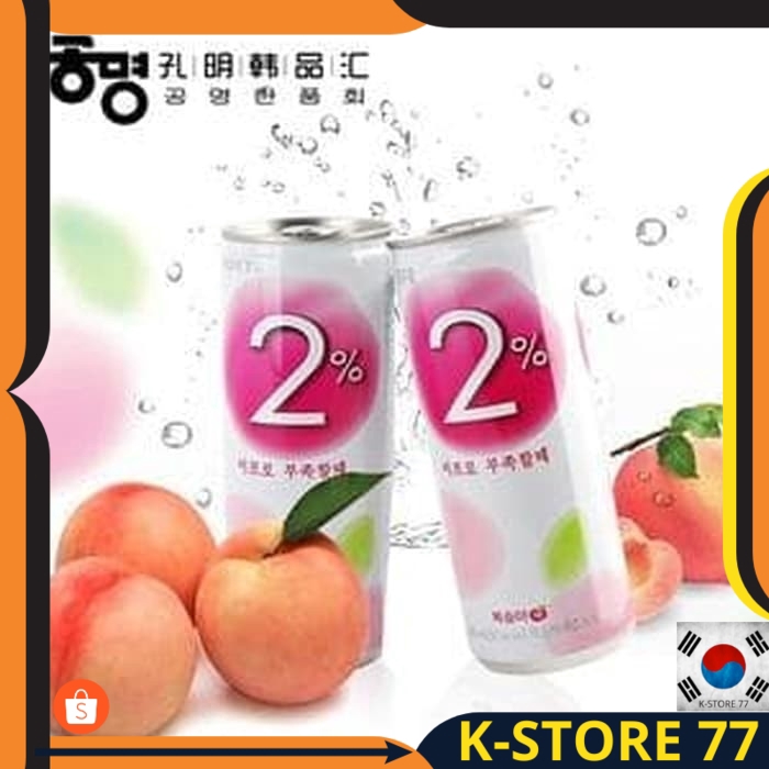 

KOREAN FOOD/MINUMAN KOREA HALAL/KOREA DRINK LOTTE 2 % CHILSUNG PEACH JUICE RASA BUAH PEACH 240 ML