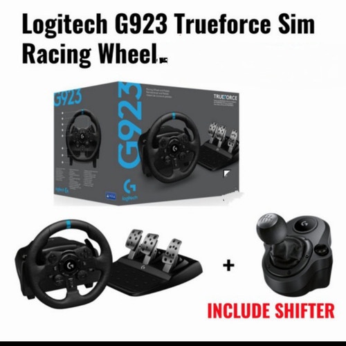 Steering Wheel Logitech G923 TRUEFORCE Stir Simulator ETS 2 PC / PS untuk main ETS 2  Set Lengkap St