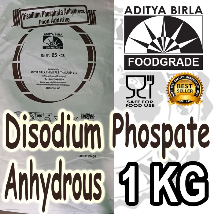 

Disodium Phosphate Anhydrous 1kg Disodium Fosfat 1 kg DSP Aditya Birla