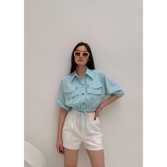 Grata Ateleier - Ibiza top | baju kemeja kameja crop top atasan wanita perempuan cewe polos korea mu